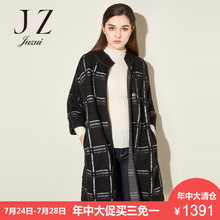 JUZUI/玖姿奥莱旗舰店格纹中长款2018新款长袖毛衫图片