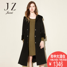 JUZUI/玖姿奥莱旗舰店2018宽松厚外套中长款长袖纯羊毛大衣女图片