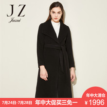 JUZUI/玖姿奥莱店2018冬装新款外套修身V领长袖羊毛大衣女图片