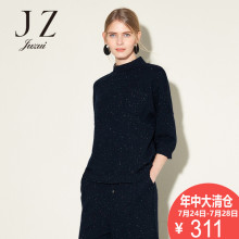 JUZUI/玖姿长袖上衣秋季新款休闲宽松套头半高领毛衫女装图片