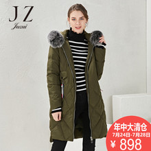 JUZUI/玖姿奥莱店韩版2018新款毛领冬季直筒羽绒服女外套图片