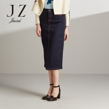 JUZUI/玖姿春装时尚气质直筒中长款半身裙牛仔裙女图片