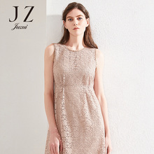 JUZUI/玖姿奥莱2018蕾丝镂空微透连衣裙女夏装显瘦百褶裙图片