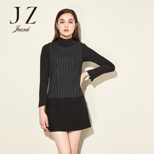 JUZUI/玖姿奥莱旗舰店2018冬装新款素雅无袖直筒显瘦连衣裙女图片