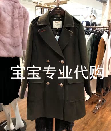 拉夏贝尔拉贝缇2017冬装新款中长款羊毛呢大衣外套女60007033商品大图