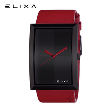 Elixa瑞士正品 小众品牌大表盘ck女表 名牌简约大气方形手表女