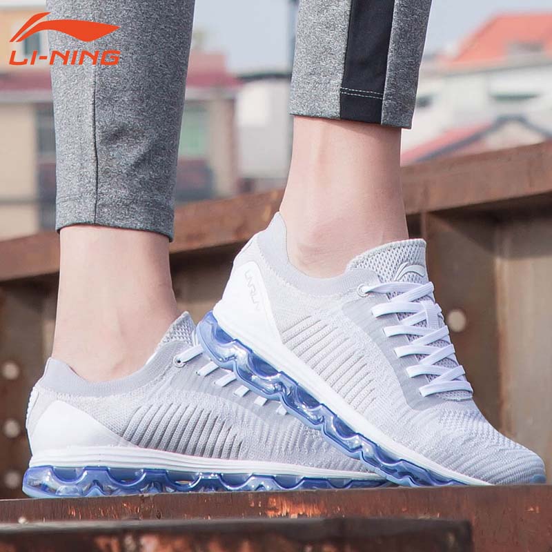 Li Ning Running Shoes Women's Shoes: Invisible, Shock Absorbing, Breathable, Durable, Full Palm Air Cushion, One Piece Weaving Gym Sports Shoes for Women