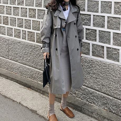 秋装女2018新款风衣女中长款韩版春季外套女ulzzang港风复古女装商品大图