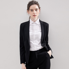 昧影 2019新款西服套装秋冬职业西装 黑色小西装外套酒店工作服