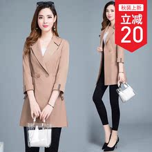 小个子风衣2018秋季新款女装韩版修身女大码中长款中老年妈妈外套图片