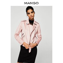 MANGO女装2018春夏拉链半高领短款机车夹克 时尚拉链外套23083034图片