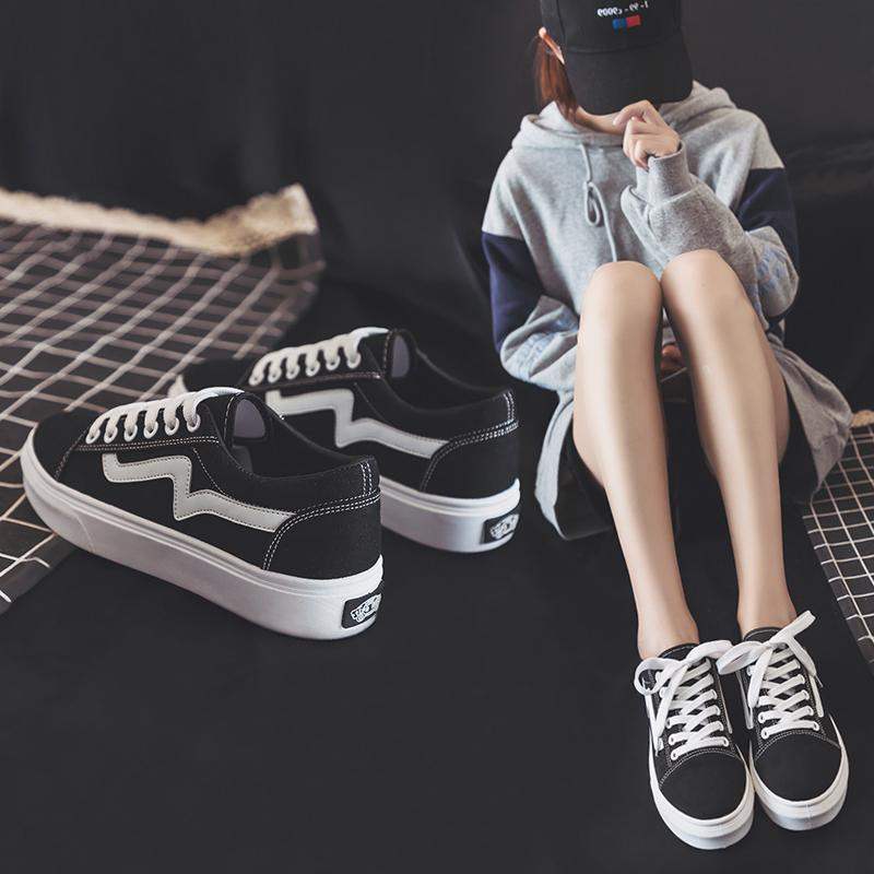 Authentic official website Haomai Special Step 2019 Summer New Little Black Canvas Women's Shoes Korean Versatile Board Shoes Student Cloth Shoes