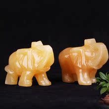 天然米黄玉吉象随葬品 墓穴陪葬品下葬安葬骨灰盒前摆件殡葬用品