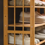 大鞋架多层超大容量家用经济型十层简易楠竹实木门口鞋柜布艺防尘