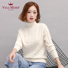 VELLMERR中老年女装秋装新款毛衣韩版套头半高领宽松打底衫ZQQ924图片