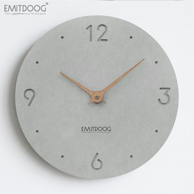 EMITDOOG时钟挂钟客厅家用现代简约卧室静音木质艺术创意北欧挂表
