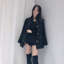 裂唇女装秋2018新款女外套女春秋chic风中长款气质名媛小香风大衣图片