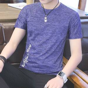 男士短袖T恤2019夏装新款圆领冰丝半袖体恤青年韩版潮流男装上衣