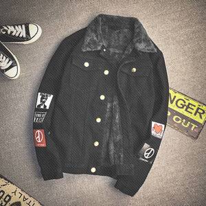 牛仔外套男韩版潮流修身男装2019新款春秋季夹克冬季加厚潮牌上衣