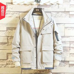 男士春季外套工装立领宽松男生夹克春秋上衣男装韩版潮流2019新款