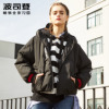 波司登时尚印字织带街潮运动休闲保暖短款连帽女羽绒服B70142504商品大图