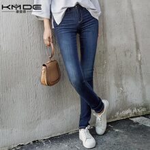 康曼德秋款牛仔裤女弹力小脚铅笔修身显瘦韩版OL休闲女装长裤图片