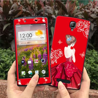 港赛送手机壳oppor831t钢化膜彩膜oppo1107手机贴膜r831s卡通彩色