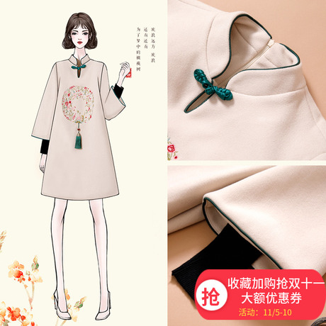 汉服冬季女秋冬呢子大衣原创加厚保暖改良唐装旗袍复古中国风外套商品大图