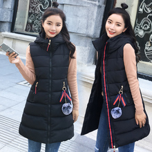 反季清仓2018秋冬季马夹女韩版修身中长款羽绒棉马甲女装坎肩外套图片