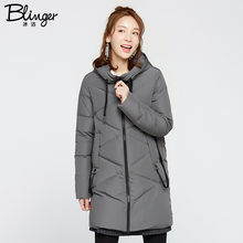 冰洁冬季中长款纯色羽绒服连帽加厚冬季羽绒服女J70140030图片