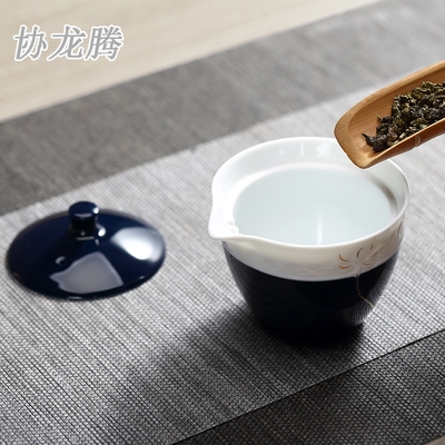 协龙腾好茗天便捷式旅行功夫茶具套组 陶瓷茶壶茶杯组合 一壶两杯