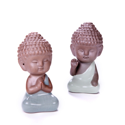 协龙腾茶宠佛像小和尚紫砂汽车饰品小如来哥窑汝窑茶宠多肉摆件