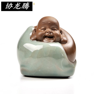 协龙腾 哈哈佛茶宠摆件茶具配件茶具套装茶道茶玩 仿汝窑哥窑茶宠