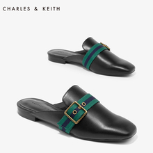 CHARLES&KEITH春夏女士单鞋CK1-70580106方头复古穆勒凉拖鞋