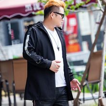 胖子宽松加厚 风衣男加肥加大码 2018秋冬中长款 加棉夹克男大衣外套