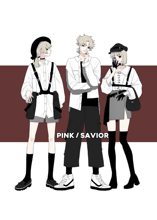 闺蜜情侣套装 PINKSAVIOR极夜永昼黑白格设计款