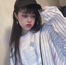 PINK SAVIOR单品冷静黑白竖条纹薄外套