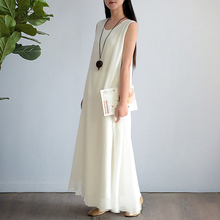 打底雪纺连衣裙 气质背心大摆仙女长款 夏季茶服禅服中国风女装 新款