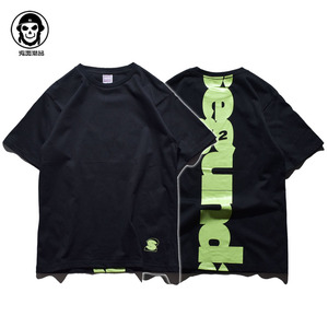 特价清货！简约大字母创意潮牌欧美艺术青年男女短袖T恤宽松