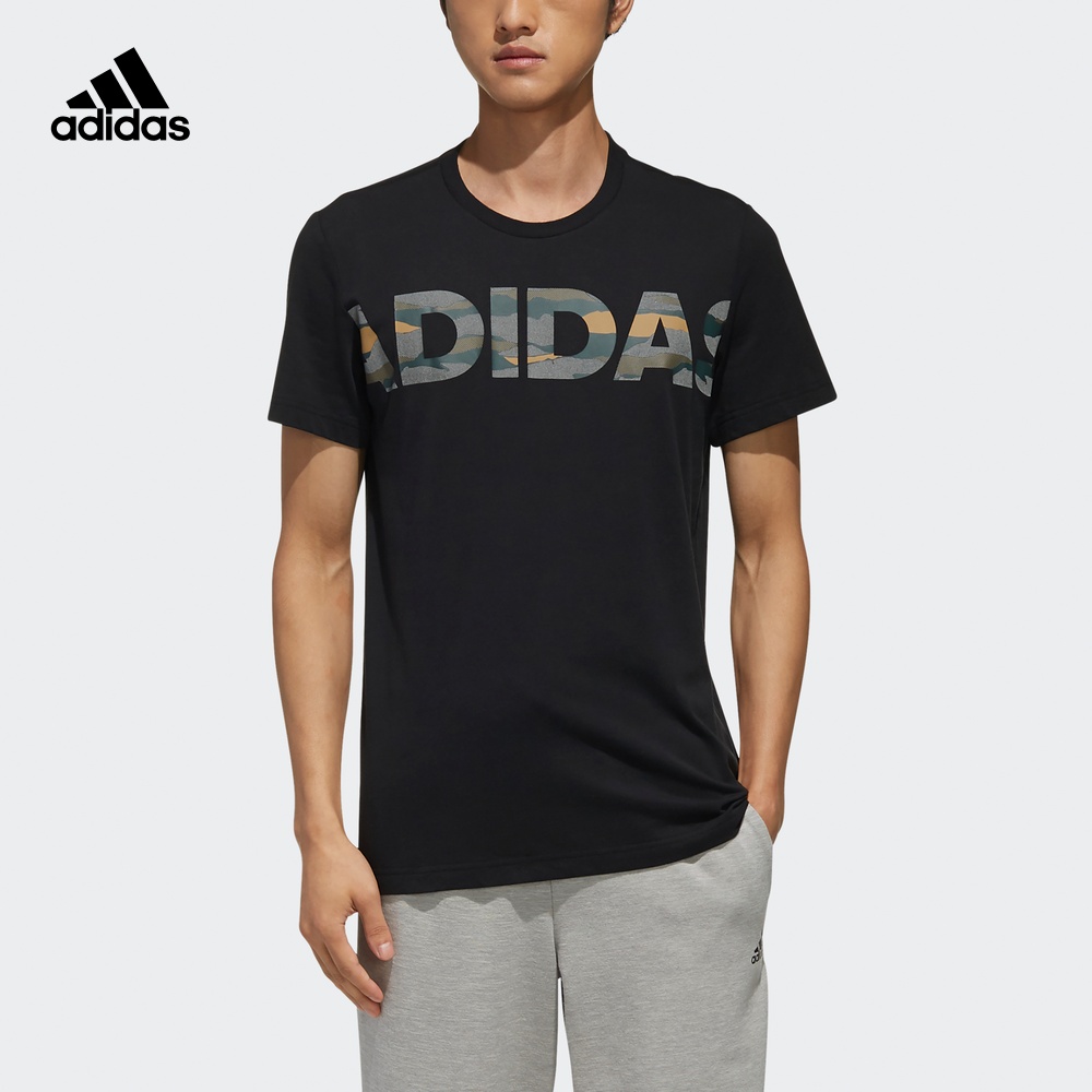 Adidas official website adidas men's sports checkered short sleeved T-shirt DZ1986 DZ1989 DZ1987