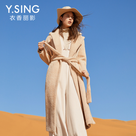 金貂绒外套女长款衣香丽影2018冬装新款韩版系带修身绒毛皮草大衣商品大图