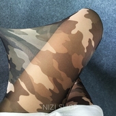 薄款 迷彩涂鸦印花防勾丝网纱打底裤 紧身女夏超簿款 女新品 天天特价