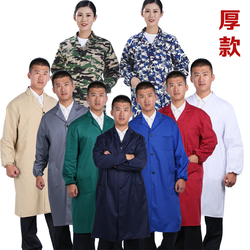 高品质男女蓝大褂长袖男加厚仓库工作服大褂蓝工作服搬运服长大褂