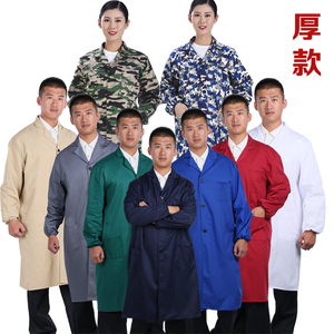 高品质男女蓝大褂长袖男加厚仓库工作服大褂蓝工作服搬运服长大褂