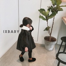 ixbaby童装冬季女童中长款雪貂绒加绒厚外套宝宝儿童洋气韩版外套