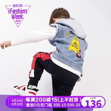 新款 巴拉巴拉男童牛仔马甲2019秋装 小童连帽洋气外套21013191401