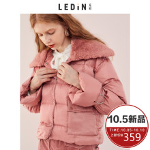 乐町短款羽绒服2018冬季新款时尚女装毛领轻薄外套白鸭绒小个子图片