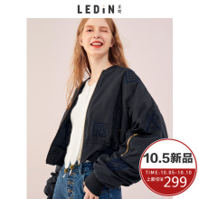 乐町2018秋装新款立体贴布绣花棒球服加厚短款棉衣棉服冬季外套女图片