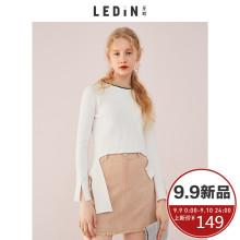 乐町2018秋季新款女装打底白色线衫套头毛针织衫薄款毛衣chic上衣图片