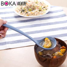 小麦秸秆塑料汤勺长柄家用大号粥勺稀饭勺不粘锅勺子厨房创意餐具